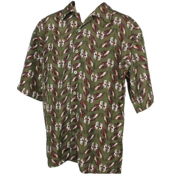 City Impact Other - Vintage City Impact Hawaiian Luau Shirt Winged Skulls w/ Wings Large